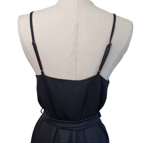 Sheike BNWT | Size 10 | Black Revenge Slip Dress Spaghetti Strap Side Slit Belt - Picture 8 of 10